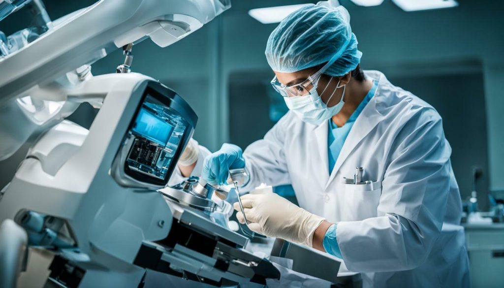 Surgeon conducting a surgery