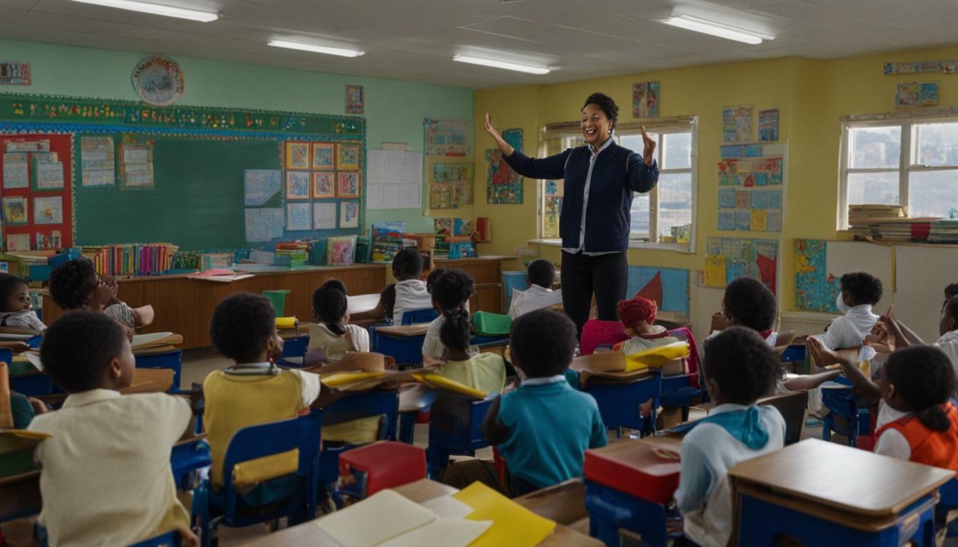 Teacher conducting a class