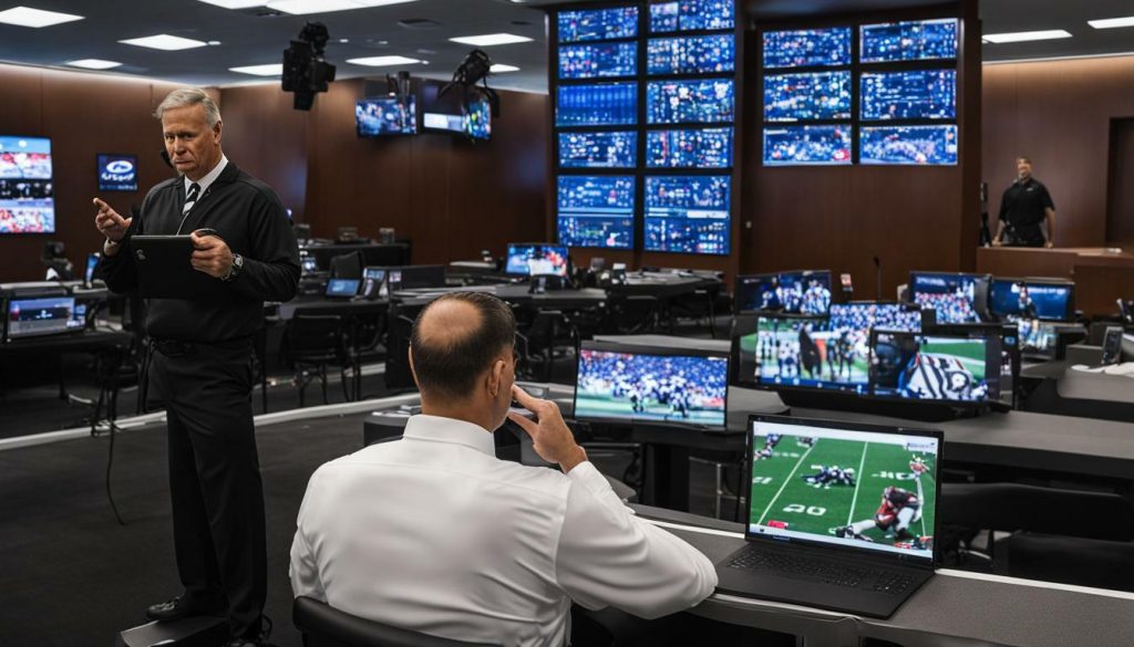 NFL referee using technology