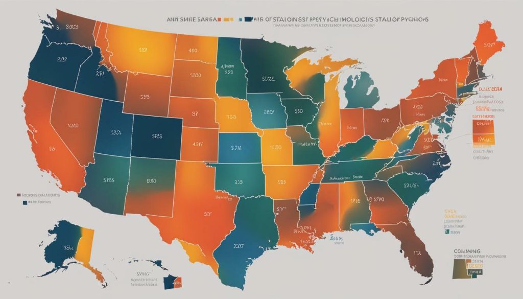 regional differences in psychologist salaries