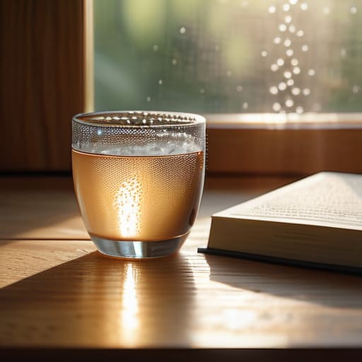Glass of water: Hydrate Before You Caffeine.