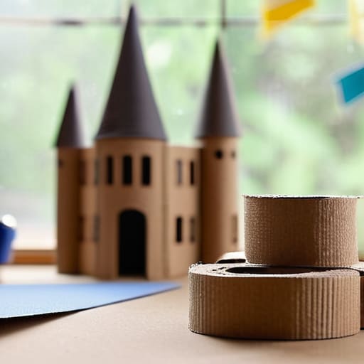 The Upcycled Cardboard Station crafting supplies.