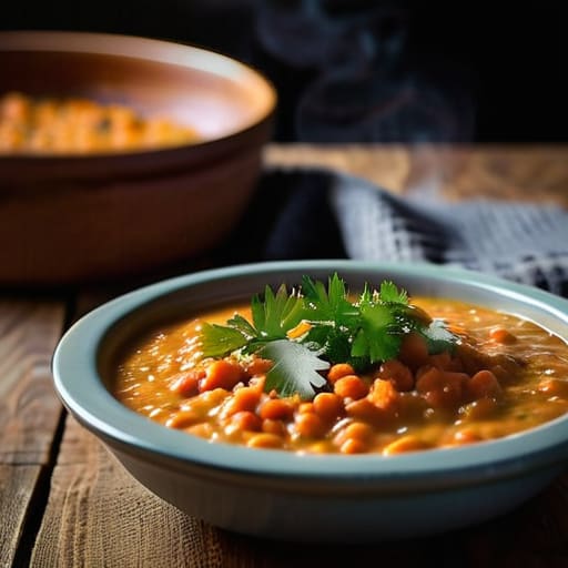 Creamy One-Pot Red Lentil Dahl stew.