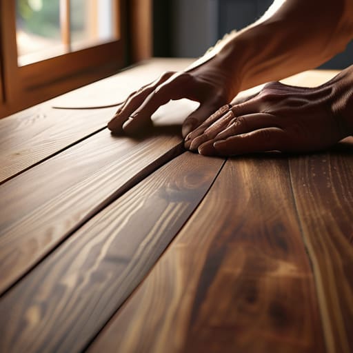 The "Sand and Stain" Refresh wood table.