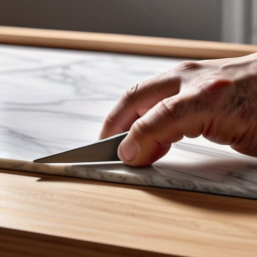Marble textured Contact Paper Magic on shelves.